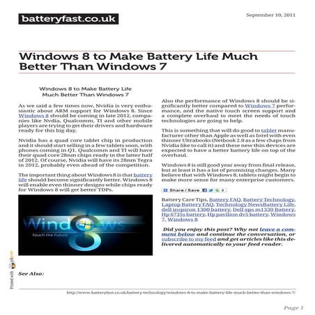 www.batteryfast.co.uk-Windows 8 to Make Battery Life Much Better Than Windows 7