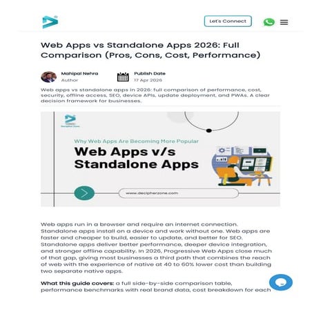 Web Apps vs Standalone Apps in 2026: Comprehensive Comparison of Cost ...