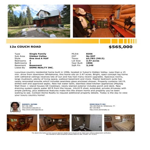 Www.domerealty.ca 12a-couch-road-whitehorse-house-for-sale