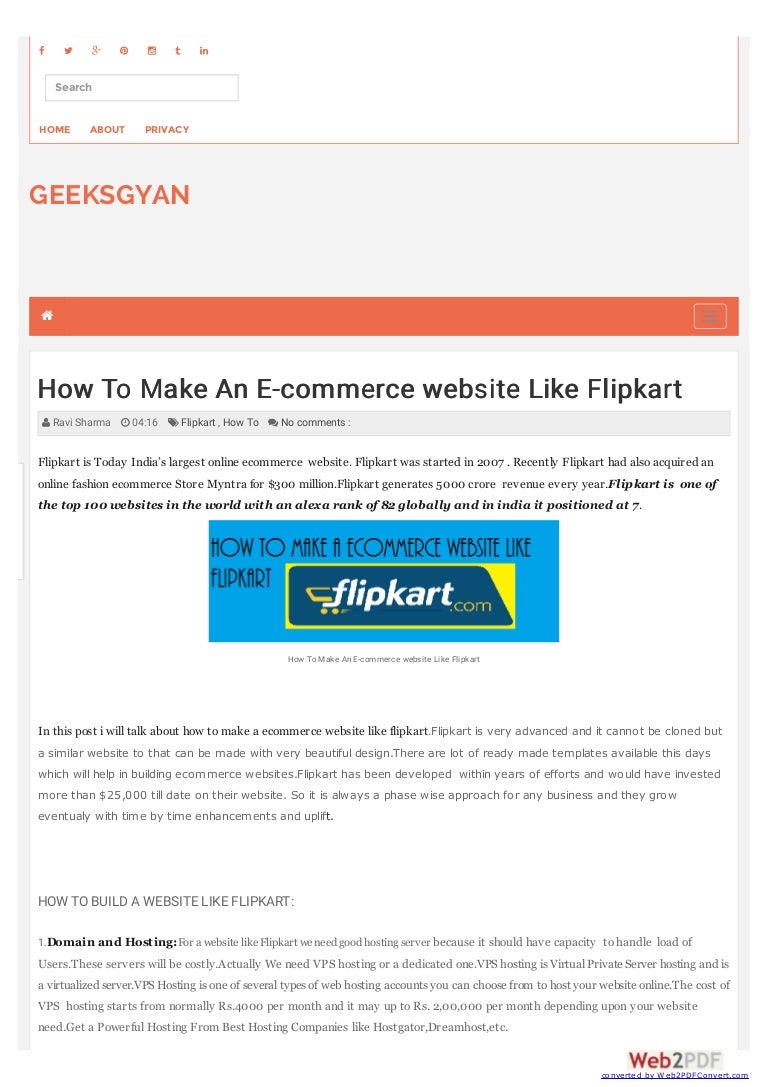 How To Make A website like Flipkart