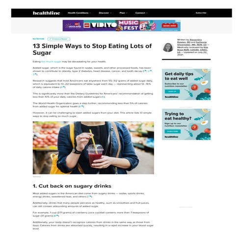 13 tips to stop eating lots of suger
