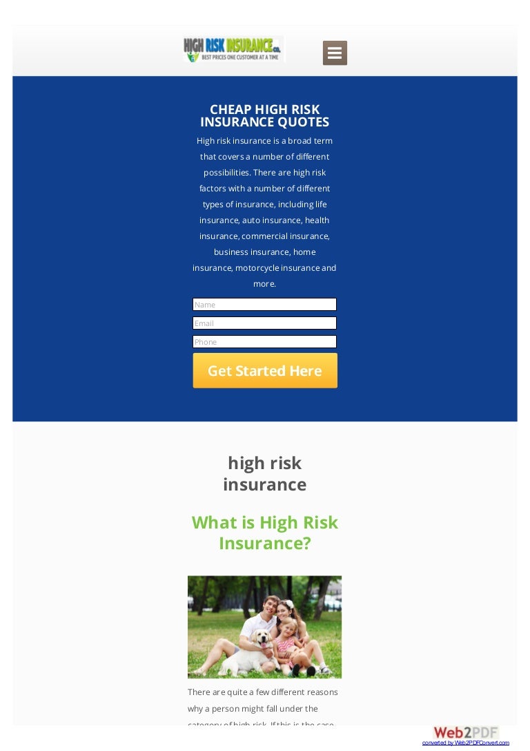 High Risk Life Insurance What Exactly Is A High Risk