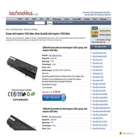 Www.kaufenakkus.com dell-inspiron-1525.html