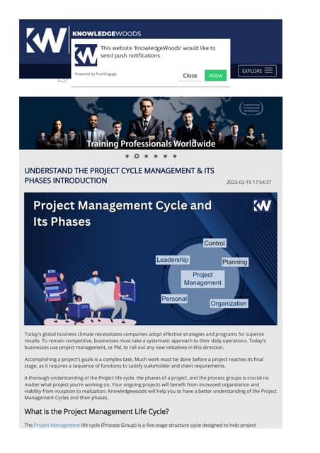Understand the Project Cycle Management & Its Phases Introduction
