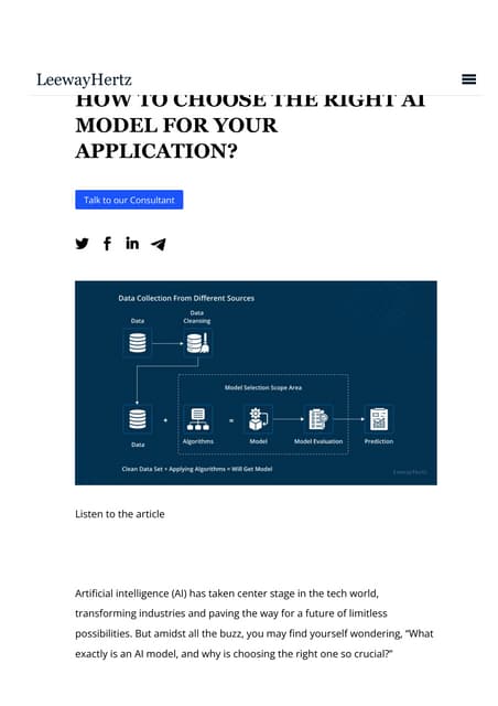 How to choose the right AI model for your application?