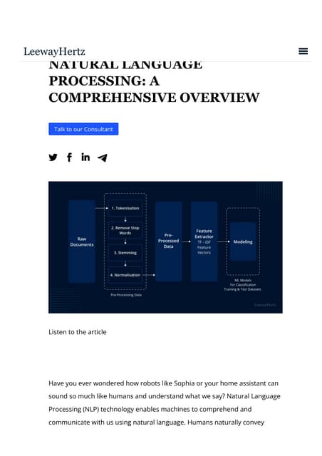 Natural Language Processing: A comprehensive overview