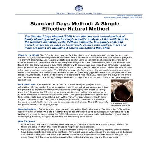 Mother Nature & Reproduction: Standard Days Method® Using CycleBeads® | PDF