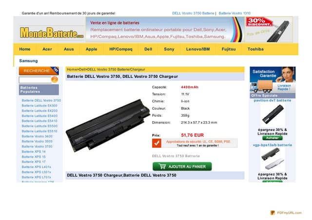 Www.mondebatterie.com dell-vostro-3...