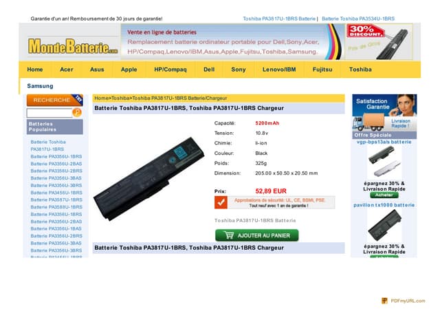 Www.mondebatterie.com toshiba-pa381...