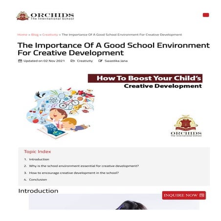 The Importance Of A Good School Environment For Creative Development