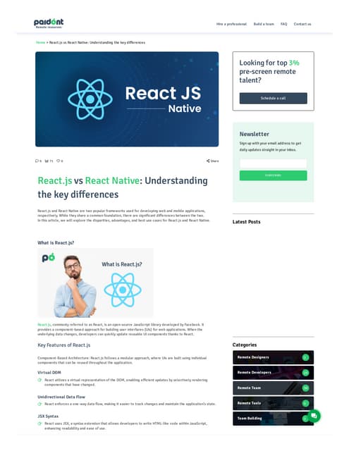 React vs React Native - Know the Difference | PDF