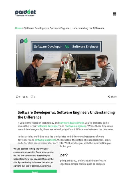 Software Developer vs. Software Engineer: Understanding the Difference