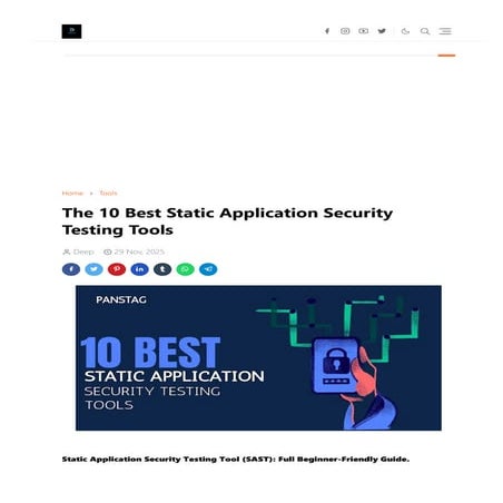Application Security – Static Application Security Testing (SAST) | PPTX