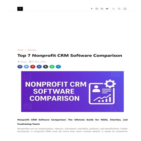 Top 7 Nonprofit CRM Software Comparison (2025 Guide): Best Tools for Donor & ...