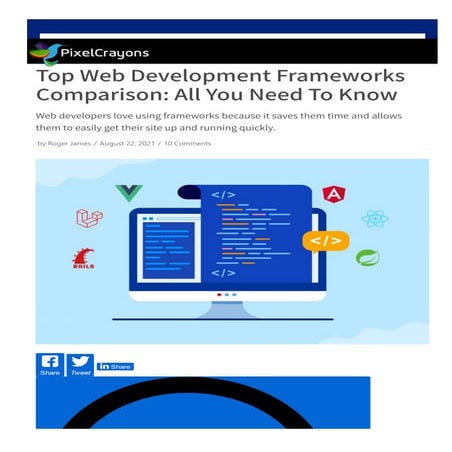 Top Web Development Frameworks Comparison: All You Need To Know | PDF