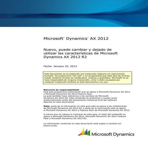 Microsoft dynamics AX 2012 | PDF