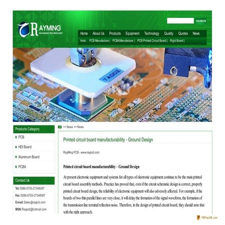 Www.raypcb.com news-printed-circuit-board-manufacturability---ground-design.html