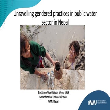 Unravelling gendered practices in public water sector in Nepal