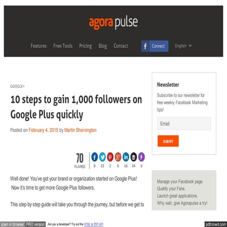10 steps to gain 1,000 followers on Google Plus quickly