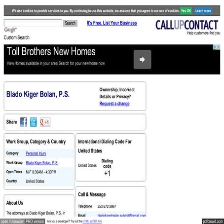 Blado Kiger Bolan, P.S. in Tacoma - WA - Contact Us, Phone Number, Address an...