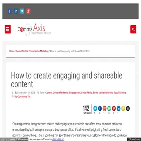 How to create engaging and shareable content