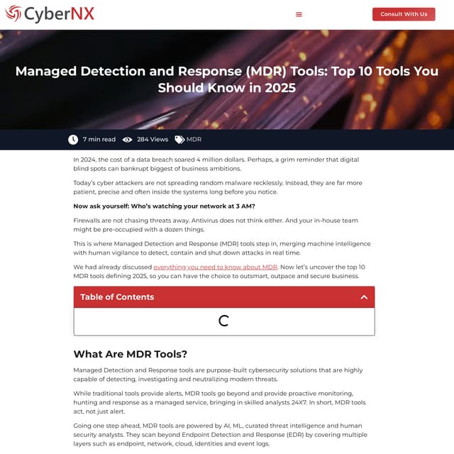 Top 10 MDR Tools in 2025 - Boost Your Cyber Defence