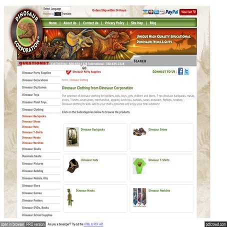 Dinosaur Clothing from Dinosaur Corporation