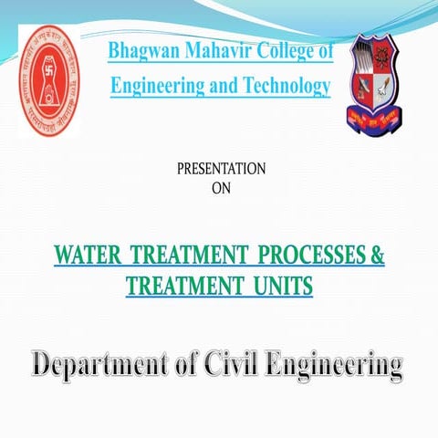 WATER & WASTE WATER ENGINEERING -  water treatment process & units