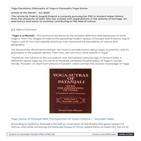 Yoga Darshana: Philosophy of Yoga in Patanjali's Yoga Sutras