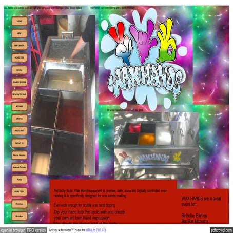 Wax Hands made at your event Michigan, Ohio, Indiana,Illinois college event 