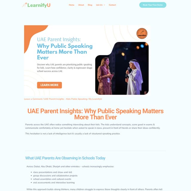 UAE Parent Insights: Why Public Speaking Matters More Than Ever ...