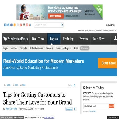 Tips for Getting Customers to Share Their Love for Your Brand