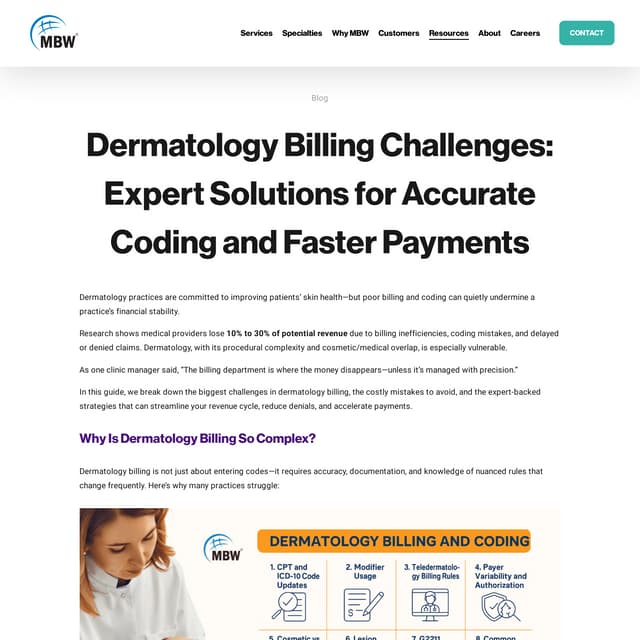 Mastering Dermatology Billing: Solutions for Accurate Coding and Quick Payments