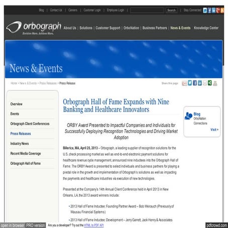 2013 Hall of Fame Inductee: Product Strategy – Jim Casale, ACI Worldwide (For...