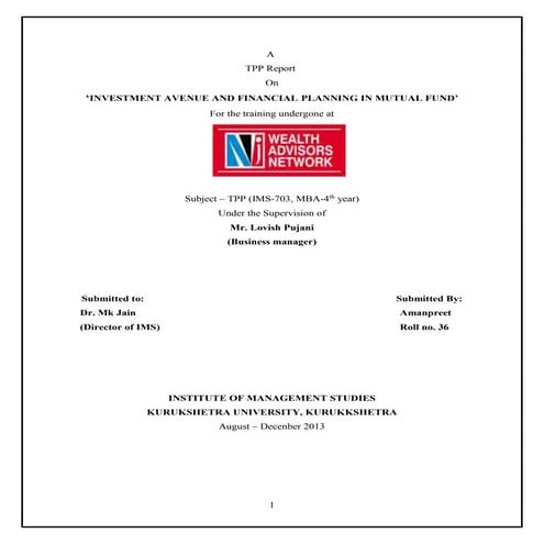 investement planning through NJ INDIA invest pvt ltd