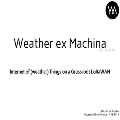 WeatherXM at IoT Boussias Conference 2015