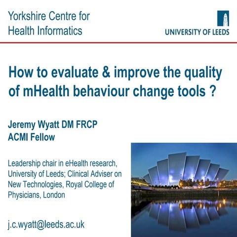 How to evaluate and improve the quality of mHealth behaviour change tools