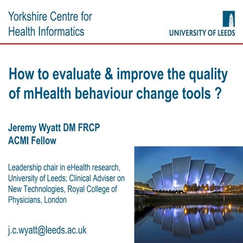 How to evaluate and improve the quality of mHealth behaviour change tools