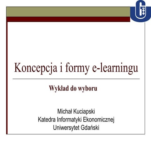 Koncepcja i formy e-learningu