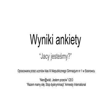 Wyniki ankiety Jacy jesteśmy