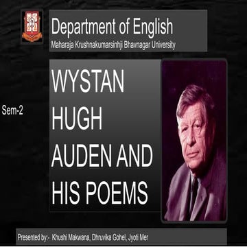 W. H. Auden – Life, War Poetry, and Literary Contribution