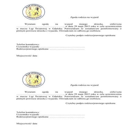 Zgoda Rodzica Zgoda Na Wyjazd Dziecka Za Granicę • Adwokat Kobiet