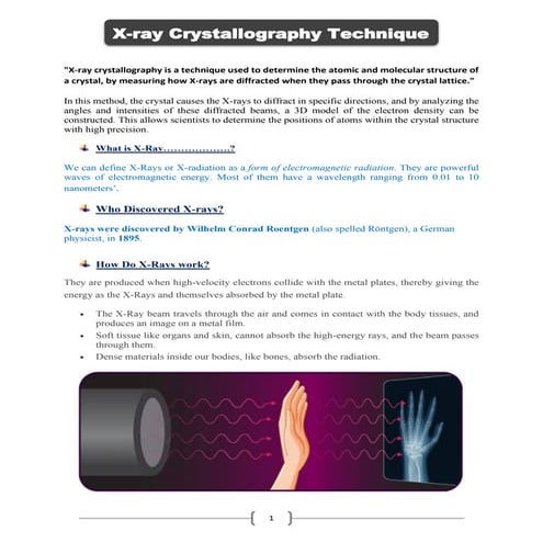 X-Ray Crystallogrphy for Biotechnology Sem-2