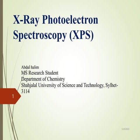X-Ray Photoelectron Spectroscopy (XPS).pptx