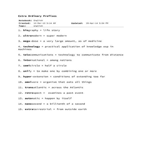X-traOrdinary Prefixes | PDF
