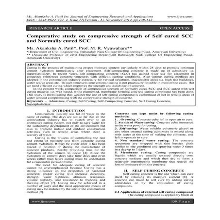 Comparative study on compressive strength of Self cured SCC and Normally cure...
