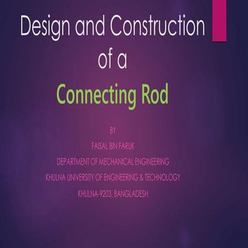 Design & Construction of a Connecting rod