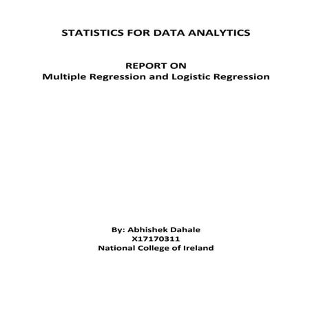 Statistics for Data Analytics
