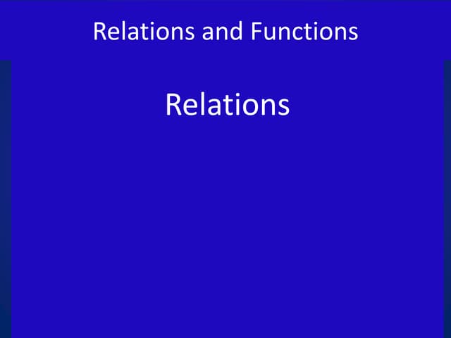 Relations and functions 