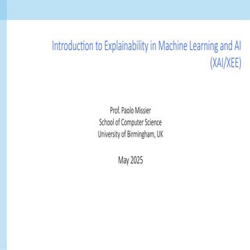 A simple Introduction to Explainability in Machine Learning and AI (XAI)